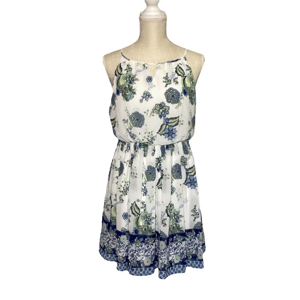 Blue Rain Francesca’s Lined Floral Print Dress Size Small NWT